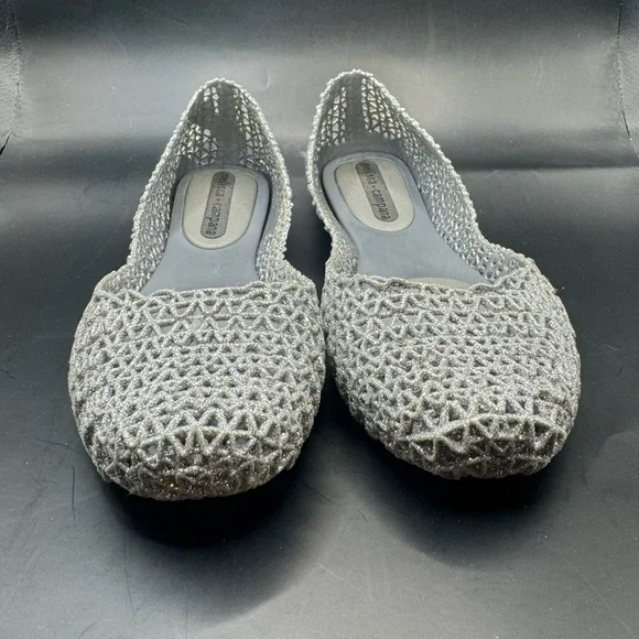 EUC- Melissa+Campana Silver Glitter Flats - Picture 3 of 8
